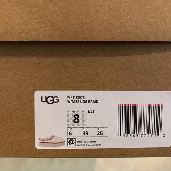 UGG Tazz UGG Braid Slippers Natural 9 New in Box - Picture 9 of 16